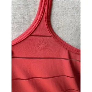 Athleta Orange Racerback Tank‎ Top Thin Sheer Stripes Size ST Small Tall Workout thumbnail 5