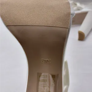 Oleg Cassini Women Heels Size 7.5 Ivory Satin Bow Party Wedding Bridal Sandals thumbnail 13