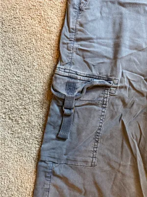 American Eagle Grey/Blue Super High Rise Baggy Wide Leg Stretch Cargo Pants thumbnail 3