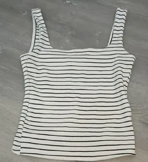 Zara Black and White Striped Tank Top thumbnail 1