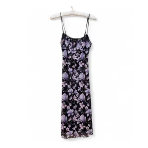 Princess Polly Women’s Black & Purple Floral Print Sleeveless Midi Dress Size 4 thumbnail 2