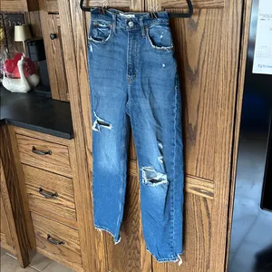 Abercrombie The‎ Ankle Straight Ultra High Rise Curve Love Jeans Med Wash 00 24 thumbnail 3