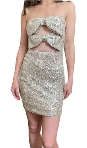 Windsor Sequin Bows Cutout Bodycon Mini Dress thumbnail 1