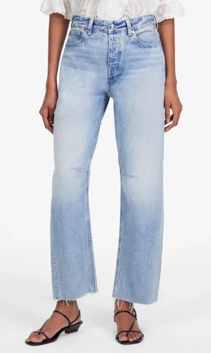 Madewell The Darted Barrel-Leg Jean Light Wash‎ Denim Size 33 NEW thumbnail 1