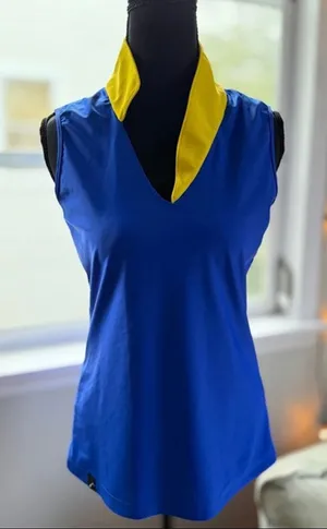 Golf Tennis Pickleball Tank Top Small Blue Yellow Sleeveless Swingdish thumbnail 1