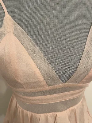 Delicate Peach Mesh Bralette Peplum Top . Size S Pink thumbnail 2
