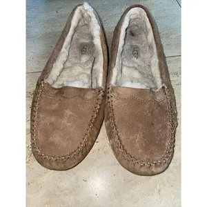 UGG‎ Australia Women Chestnut Brown 1016476 Suede Sheepskin Slippers Loafer Sz 8 thumbnail 2