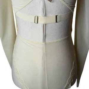 Hot As‎ Hell HAH Bodysuit Womens Small Ivory NWT Sheer Lace Mesh Sexy Bridal thumbnail 6