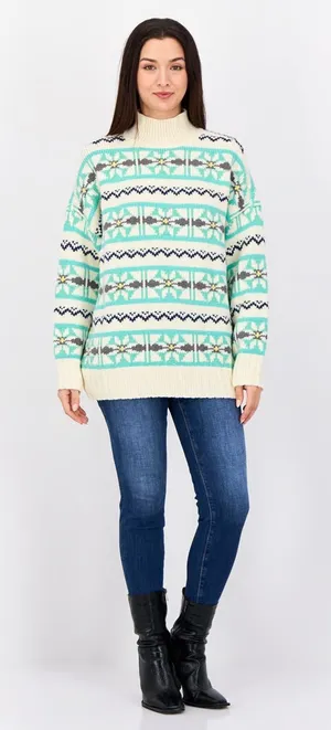 American Eagle Fair Isle Mint Green Sweater thumbnail 1