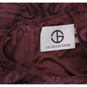 JS Collections Tea Length Fit Flare Sleeveless Bateau Neck Dress Purple 12 thumbnail 5