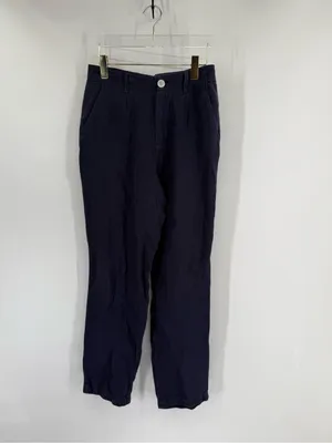 ALEX‎ MILL Linen Straight-Leg Trousers in navy size 2 thumbnail 3