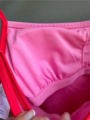 Wild Fable NWT Pink Red Pucker Contrast Textured One Piece Swimsuit Size Small thumbnail 8