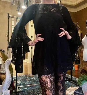 Sexy Bohemian Witchy Black Dress Unique thumbnail 1