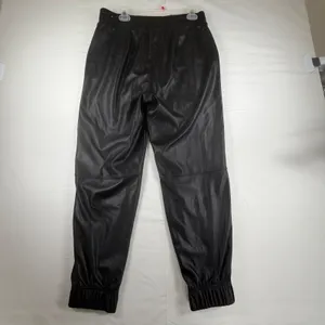 Calia Womens Ath-Leather Jogger Pants Black Elastic Waist WAX32302‎ Size M Goth thumbnail 2
