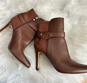 White House black market brown booties 4 inch heel size 7 1/2 medium New no box thumbnail 1