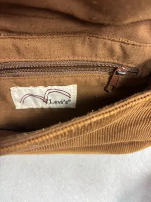 Levi's Brown Corduroy Mini Buckle Bag with Tan Trim thumbnail 6