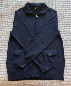 Banana republic navy blue quarter zip sweater thumbnail 1