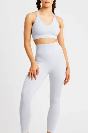 NWT AYBL light grey printed sports bra thumbnail 1