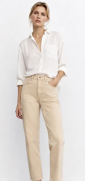 Aritzia Wilfred Free 00 Straight Leg Twill Pants Beige thumbnail 1