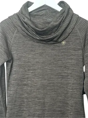 Ariat Gridwork BaseLayer Top Cowl Neck Barbark Small thumbnail 2