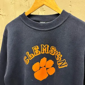 Soffe Clemson University 90s Navy Blue Paw Logo Crewneck Sweatshirt Large L thumbnail 2