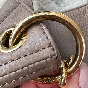 Michael Kors Jamesport Leather Hobo Large Shoulder Bag Taupe Tan Nude Gold thumbnail 15