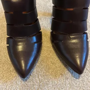 Rebecca Minkoff Derea Chocolate Burgundy Leather Cutout High Heel Boots size 10 thumbnail 5