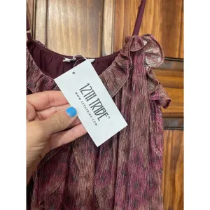 12th Tribe Golden Hour Raspberry Ruffle Mini Dress NWT Size L thumbnail 4