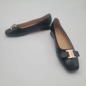 C.Paravano Flats Women Shoes US 7.5 EUR 38 Black Square Toe Metal Buckles Ballet thumbnail 9