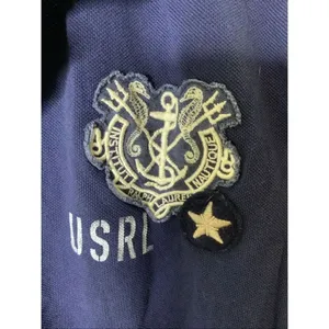 Polo Ralph Lauren USRL 67 shirt dress nautical crest patches women's size large thumbnail 5