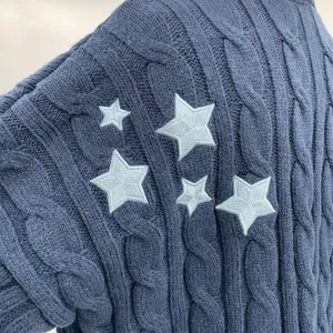 Taylor Swift Cardigan Midnights Album Navy Blue Stars Cozy Sweater Size M / L thumbnail 5