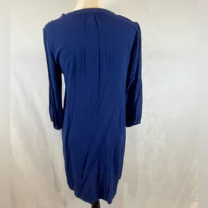 Old Navy long sleeve navy pintuck pleated swing dress size small thumbnail 4