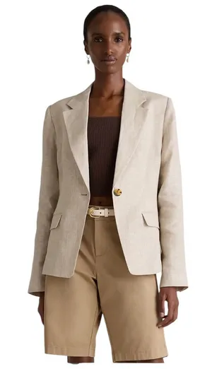 NWT- Quince 100% European Linen Structured Blazer Size Small thumbnail 1