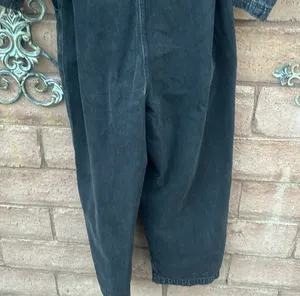 Happy Nature Jumpsuit Women’s XL Black Denim Wide Leg Kate Zip Up Belted NWT thumbnail 8