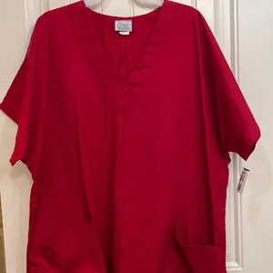 Sale! 🔥🔥 NEW! Only Necessities Red Scrub Top thumbnail 1