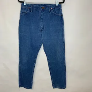Wrangler Medium Wash Western Jeans Sz 13 x 32 Straight Leg thumbnail 2