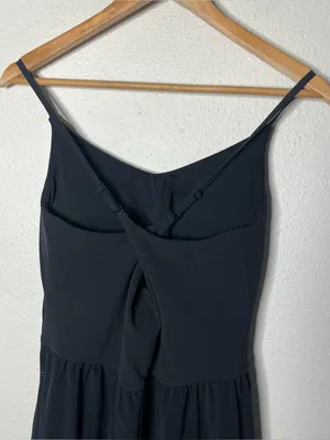 Athleta Black Elation V Neck Hybrid Midi Dress Athleisure Casual thumbnail 5