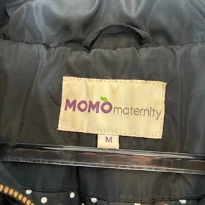 Momo Maternity Black Down Feather Puffer Coat Mid-Length Womens Medium thumbnail 4