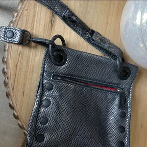 Hammitt Tony Smallolivine Snakeskin Leather Crossbody Blue Haze thumbnail 16