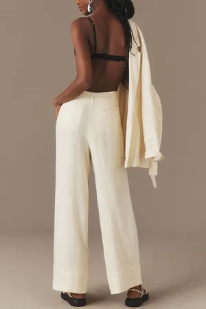 Anthropologie Linen Blend City Beach Trouser Pants, Size 6 thumbnail 3