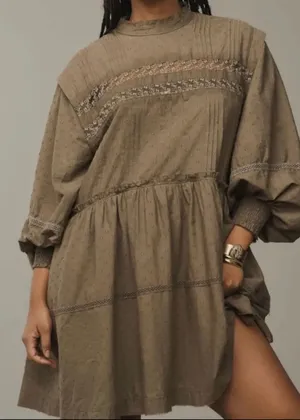 Anthropologie Pilcro Mock-Neck Swing Mini Dress, Size M thumbnail 3