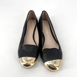 Aldo‎ Women’s Leather Black and Metallic Gold Flats Loafers Size 7.5 thumbnail 9