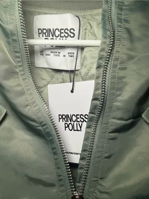 Princess Polly Thalya Green Cropped Bomber Jacket Women’s US 6 NWT thumbnail 4