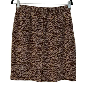 Allison Taylor Print Mini Leopard Print Silk Skirt(Size Large) thumbnail 4