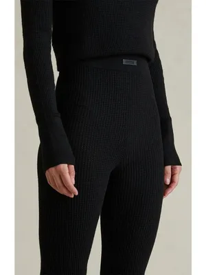 Fear of God ESSENTIALS Waffle Leggingsin Black Large New Womens Knit Pants thumbnail 13