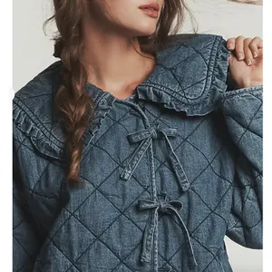 Maeve Anthropologie Hazel Quilted Chambray Cottagecore Farmhouse Jacket Size S thumbnail 7