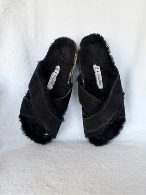PAPILLIO By BIRKENSTOCK Women's Daytona Platform Black Shearling Sandal Sz 38 thumbnail 9