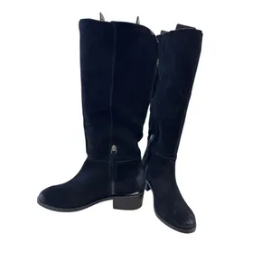 Naughty Monkey Womens Black Suede Leather Riding Boots Size 8.5 SKU 7436 thumbnail 4