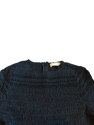 Ulla Johnson Black Smocked Tiered Ruffle Long Sleeve Nadia Dress Size 0 Women's thumbnail 4