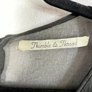 Black Sheer Beaded Top Sz‎ Small Y2K Glam Festival Witchy Dark Boho thumbnail 3